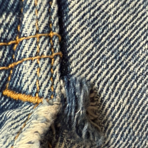 Zara Blue Straight Leg Jeans with Vintage-Inspired Look - Picture 10 of 12